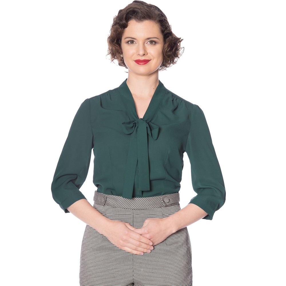 Dancing Days - PERFECT PUSSYBOW Blouse - Groen